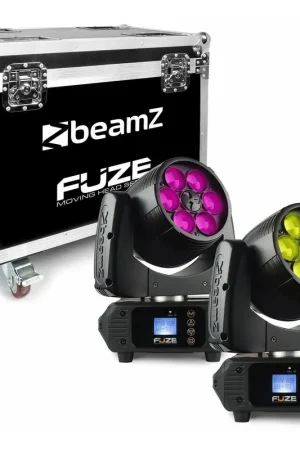 Super offre | BeamZ FUZE610Z - 2 Lyres Wash avec Flightcase, 6x LED RGBW LED 10W, Mode DMX