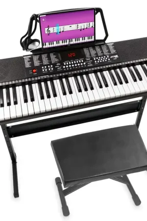 Coup de cœur | Max Kit Complet Max KB4 Clavier Électronique Débutant avec Support pour Clavier, Banc Rembourré et Casque Audio