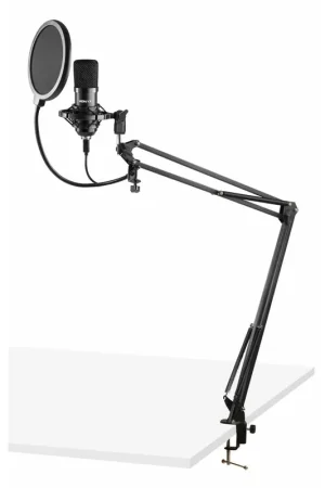 Vonyx CMS300B - Microphone Streaming avec Bras Articulé - Noir - Incontournable