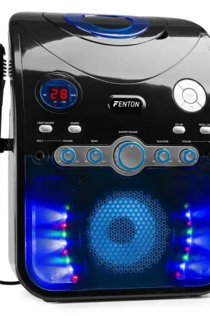 Aujourd'hui seulement - Fenton SBS20B - Ensemble Karaoké Lumineux avec Micros et Support - Noir
