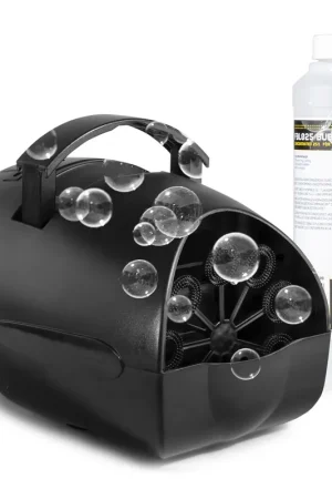 Plus que quelques unités | Beamz B100 Machine à Bulles avec 250ml de Concentré de Liquide à Bulles