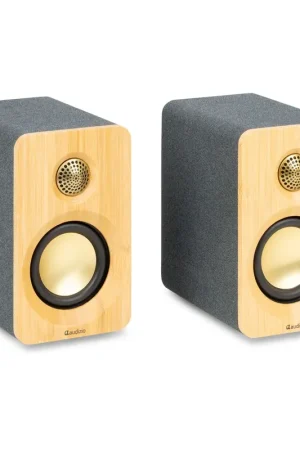 Audizio KS16 - Enceintes PC Actives Bluetooth USB-C 100W Max - Bambou | Haute qualité