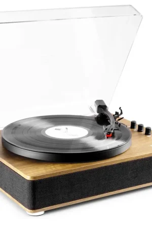 Derniers jours - Fenton RP162LW Platine Vinyle Bluetooth avec Haut-Parleurs Intégrés - Bois Clair