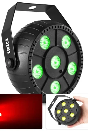 Livraison rapide - Fuzzix PLP10 - Projecteur par LED avec Batterie Intégrée 6 x 2 Watts RVB