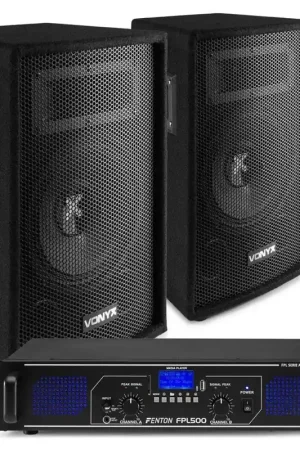 Ajoutez au panier | Kit Sono DJ 500W avec 2 Haut-Parleurs SL8 + Amplificateur Bluetooth FPL500