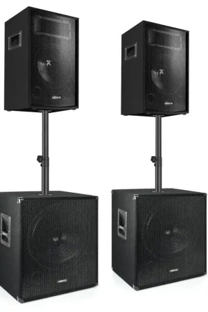 Profitez-en maintenant | Vonyx Super Bass - Puissance de 1700W, 2 Enceintes 10" et 2 Caissons de Basse