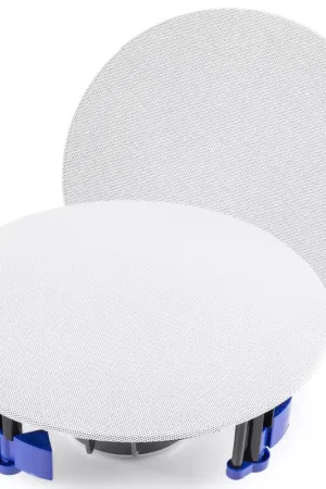 Qualité professionnelle | Power Dynamics NCBT8 - Lot de 2 Haut-Parleurs de Plafond Bluetooth 80W - Blanc