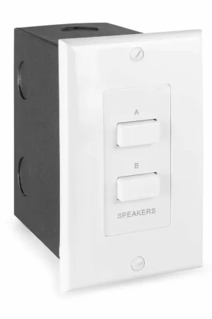 Achetez en ligne - Power Dynamics PDWS2 - Sélecteur Haut-Parleur avec Touches Push - Blanc