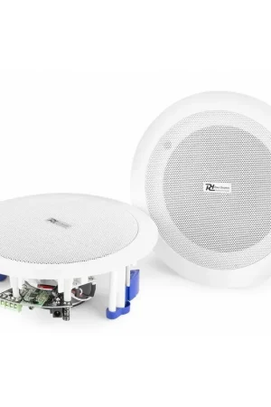 Expédition rapide - 2nde Vie - Power Dynamics CSBT60 - 2 Haut-Parleurs de Plafond Bluetooth, 5,25", 120 Watts/8 Ohms, 60 Watts - Blanc