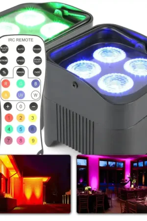 Bon prix - BeamZ BBP94 - Lot de 2 Projecteurs PAR Uplight sur Batterie RGB-UV DMX - 40 Watts