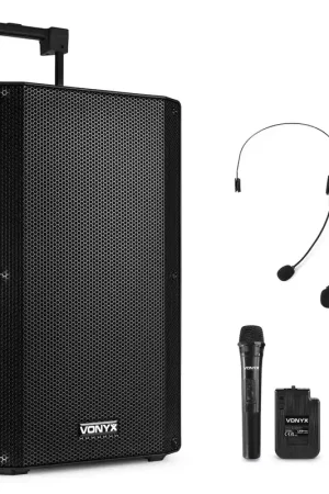 Prix cassé - Vonyx VSA700-BP Sono Portable 1000 Watts - Batterie + Micro-Casque et Micro-Cravate