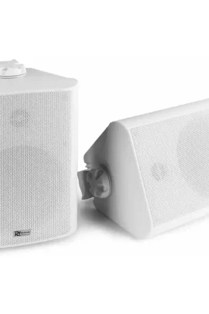 Power Dynamics BC50V - 2 Haut-Parleurs, 120 Watts, 5,25", Étanches, 100V, Public Address - Blanc - Bon plan