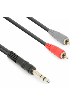 Prix choc - Vonyx Câble Audio Cordon Jack 6,35 Stéréo/2x RCA Mâle - 1,5m