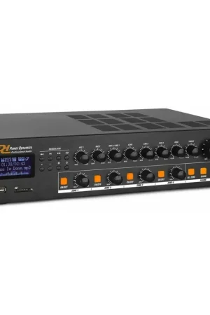 Dernière chance - Power Dynamics PDV360MP3 - Amplificateur Mixeur 100V 4 Zones, 360W, FM/BT/USB/SD/MP3