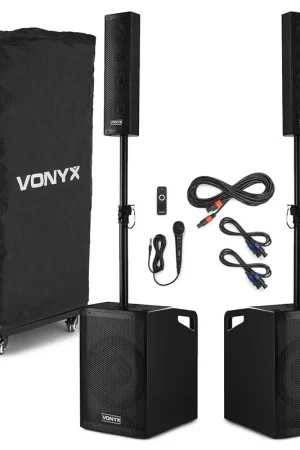 Vonyx VX1050BT - Système Triphonique 2.2, BT/MP3/SD/USB/AUX, 1150W, et Micro - Nouveau lancement
