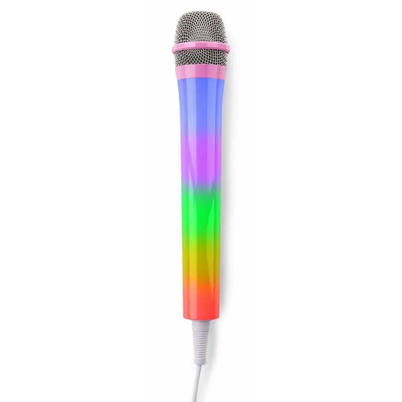 Dernière chance - Fenton KMD55P Microphone Filaire Karaoké Rose avec Éclairage LED