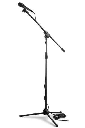 Vonyx MS10K - Microphone Vocal avec Pied de Microphone Réglable en Hauteur - Prix réduit