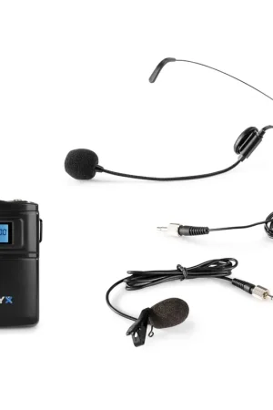 Vonyx WM60B - Bodypack UHF 16 canaux pour Série WM6 | Émetteur ceinture avec écran LCD et micros inclus - Expédition rapide