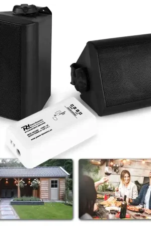 Ensemble Complet d'Enceintes Bluetooth 4" pour Jardin et Terrasse - Noir - Paiement sécurisé