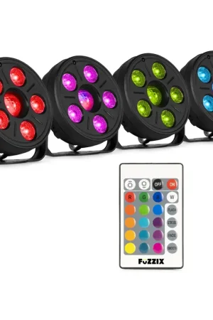 Affaire à saisir | Fuzzix Comet M06 - Pack 4 × PAR LED 12 LED + Jelly Ball | Animation mobile & DJ, Bars & Événements