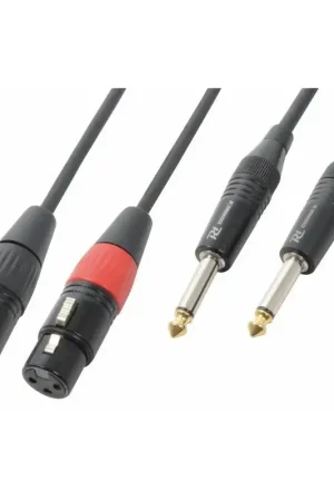 PD Connex Câble Audio Cordon 2x XLR Femelle - 2x Jack 6,35 Mâle Mono - 1,5m | Offre bientôt terminée