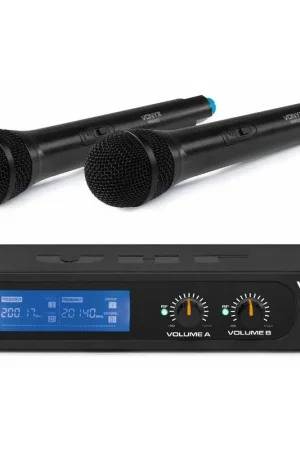 2nde Vie - Vonyx WM522 - Set de 2 microphones sans fil VHF avec valise de transport - Nouveau produit