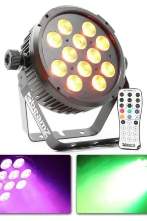 BeamZ BT300 - Projecteur FlatPAR, 12x LED RGBAW-UV, 10W par LED avec Télécommande | Qualité professionnelle