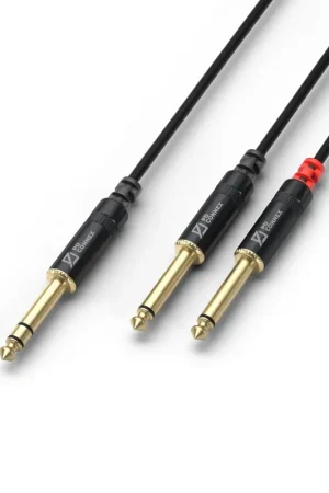 PD Connex Câble Audio Cordon Jack 6,35 Mâle Stéréo/2x Jack 6,35 Mâle - 1,5m | À ne pas manquer