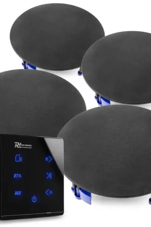 Power Dynamics Powerline A100B - Pack Amplificateur Mural avec 4 Enceintes Encastrables - 60 Watts | Paiement sécurisé