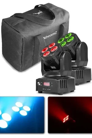 Très bien noté - BeamZ Professional MHL36 - Lyres Wash avec Sacoche Souple, 4x LED RGBW, LED 9W, Modes DMX et Stand Alone