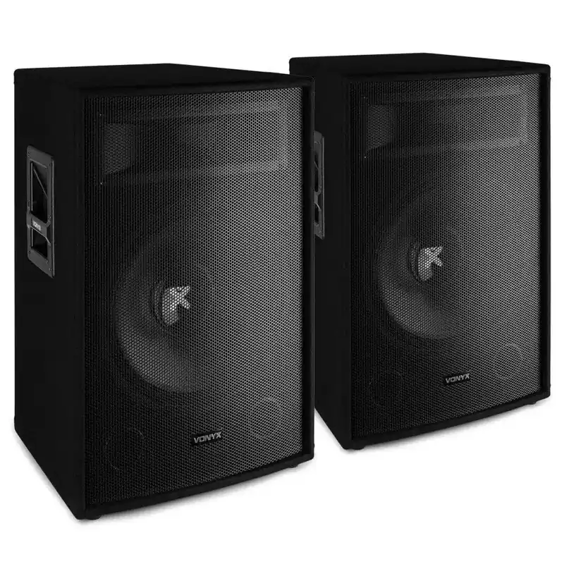 Pack Vonyx SL15 - 2 × 15″ Enceintes Passives 1600 W Max | Set Sono DJ/Bar 2-Voies | Prix bas