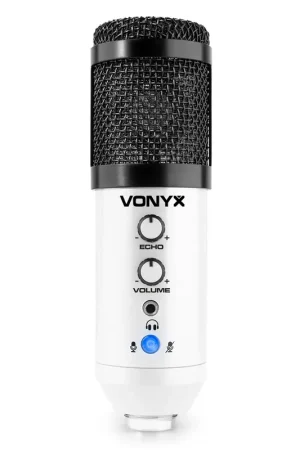 Vonyx CMS320W - Microphone Studio USB avec Bras Articulé Réglable et Filtre Anti-Pop - Blanc - Prix mini