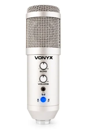 Tout juste arrivé | Vonyx CMS320T - Microphone Studio USB avec Bras Articulé Réglable et Filtre Anti-Pop - Titane