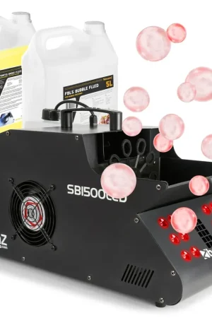 Prix mini | BeamZ SB1500LED - Machine à Fumée et à Bulles, 1500W, avec 10L de Liquide