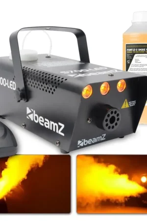 Achetez dès maintenant | BeamZ S700-LED Ensemble de Machines à Fumée Flamme pour Halloween avec Liquide
