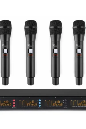 Meilleur prix - Power Dynamics PD504H - Set 4 Micros sans Fil UHF, Livré dans un Flightcase en Aluminium