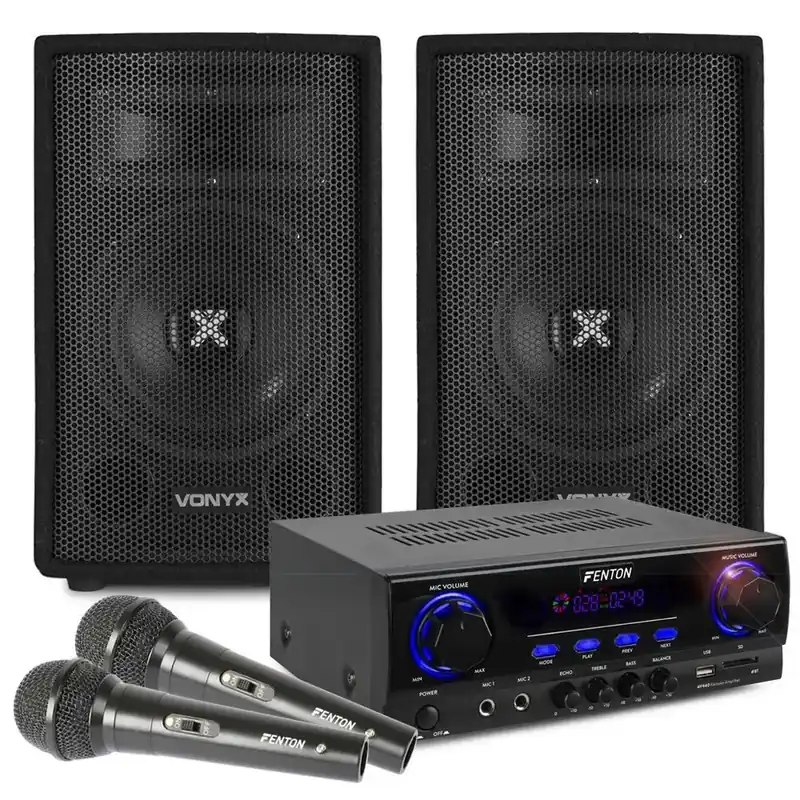 Kit Complet Enceintes avec 2 Microphones et Câbles | Prêt à expédier