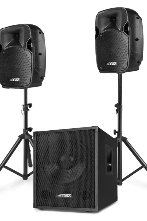 Déstockage - MAX MX700 Système Triphonique Actif 2.1, Subwoofer et Enceintes
