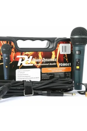 Power Dynamics PDM661 - Microphone Filaire avec Cordon de 5 Mètres - Noir | Expédition immédiate