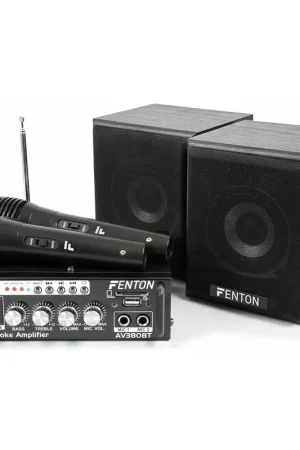 Tout juste ajouté | 2nde Vie - Fenton AV380BT Kit Karaoké avec Amplificateur USB/SD/BT Enceintes et Microphones