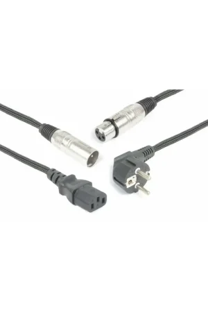 PD Connex Câble Audio Combiné Cordon Secteur - XLR F/IEC F - XLR M - 15m | Disponible