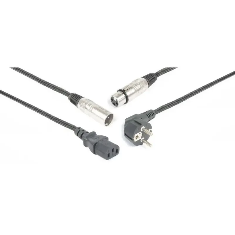 Remise supplémentaire | PD Connex Câble Audio Combiné Cordon Secteur - XLR F/IEC F - XLR M - 20m