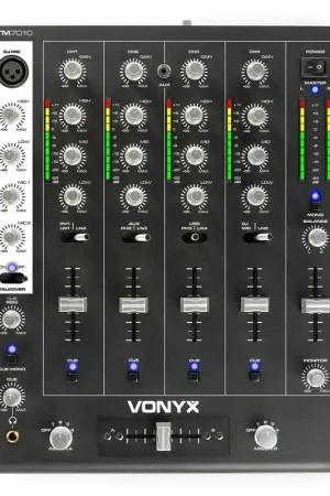 Vonyx STM-7010 - Table de Mixage DJ 4 Canaux, USB, Jack 3,5, Interrupteur Talkover | Stock presque épuisé