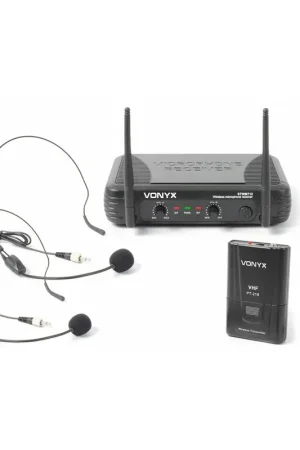 2nde Vie - Vonyx STWM712H - Système sans Fil VHF avec Serre-Tête, 2 Casques 2 Émetteurs et un Récepteur - Prix promo