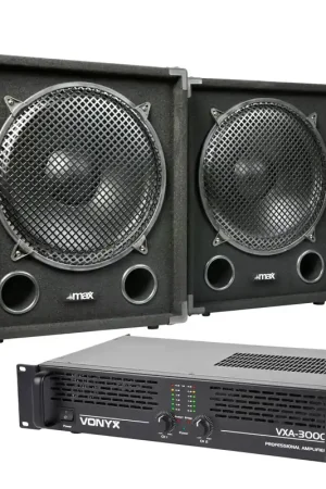 MAX Dark Night 15SUB - Caisson de Basse avec Amplificateur et Câble, Puissance de 2400W | Livraison express