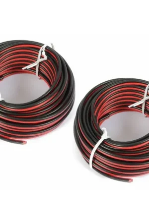 Prix malin | SkyTronic 2 Rouleaux de 10 m Câble Haut-Parleur 0,75mm², Câble Universel, Noir/Rouge